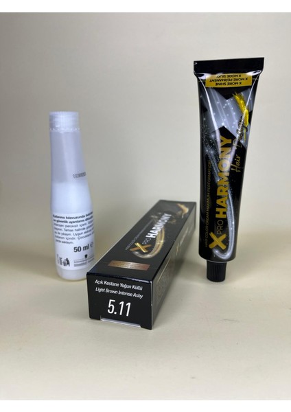 Xproharmony 5.11 Açık Kestane Yoğun Küllü 60ML Saç Boyası