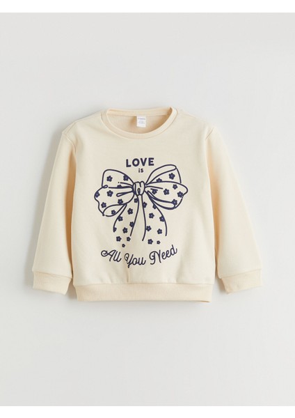Yeni Sezon Bisiklet Yaka Kız Çocuk Sweatshirt 2'li fiyatları