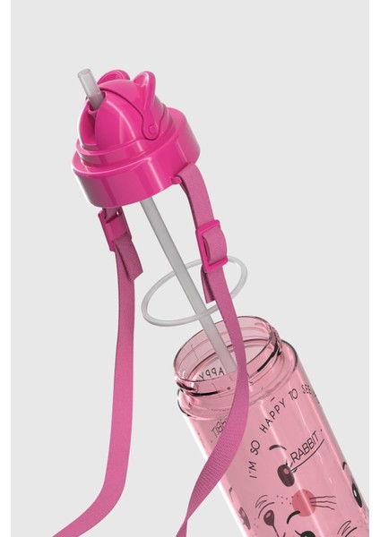 Taffy Desenli 500 ml Askılı Pipetli Tritan Çocuk Matara 912080 Pembe modelleri