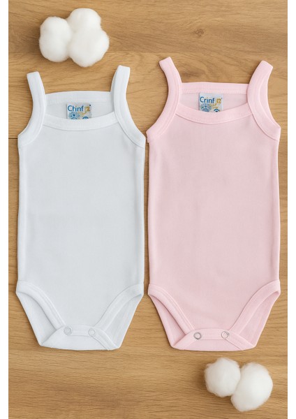 Ip Askılı Penye Çıtçıtlı 2'li Bebek Badi %100 Pamuk