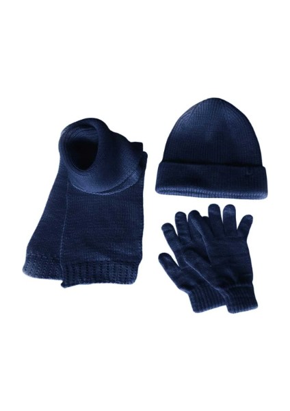 Kitti 4-8 Yaş Unisex Çocuk Atkı Bere Eldiven 3'lü Takım