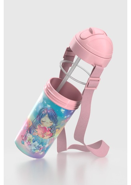 Cosmo Lenticular Deniz Kızı Desenli 415 ml Pipetli Askılı Pp Çocuk Matara 912149 Pembe fiyatları