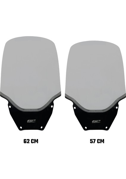 Honda Forza 250 2021-2025 Uyumlu Baskılı Ön Tur Camı Füme 57 cm