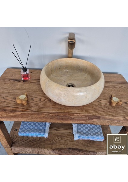 Traverten Bombeli Lavabo