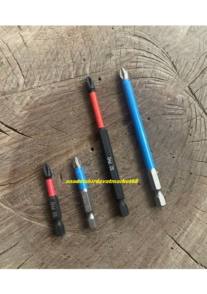 Kaydırmaz Vida Sıkma Ucu PH2-50M 100M Impact Yıldız Bits Uç Cobalt