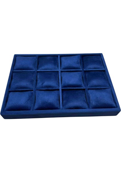 12 Bölmeli Ahşap Saat Kutusu Baby Face Kumaş Saat Düzenleyici