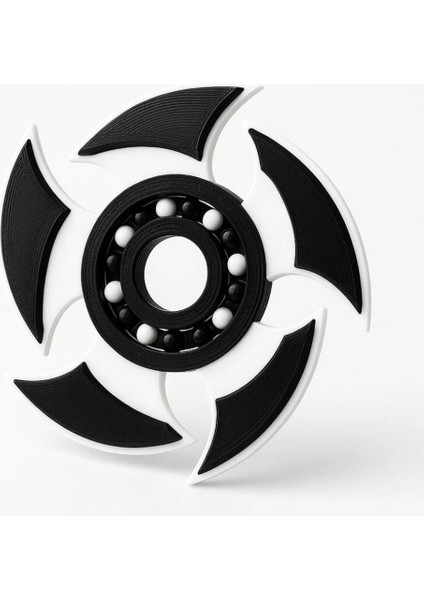 Ninja Yıldızı Tasarımlı Siyah Beyaz Fidget Spinner – Stress Çarkı (Dekoratif Oyuncak) fiyatları