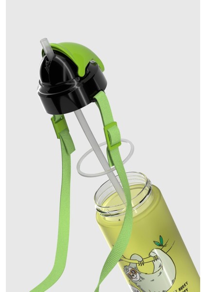 Sonic Air Desenli 500 ml Askılı Pipetli Mat Tritan Çocuk Matara 912119 Yeşil modelleri