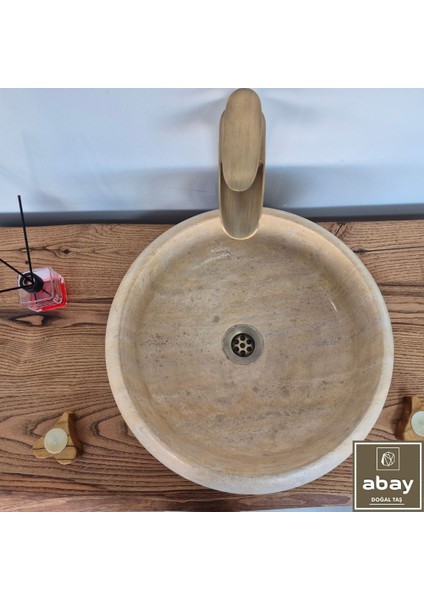 Traverten Bombeli Lavabo modelleri