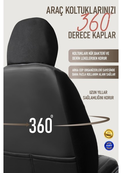 Ssanyoung Xlv Deri Oto Koltuk Kılıfı Ön Arka Set Exclusıve Serisi Siyah Scr