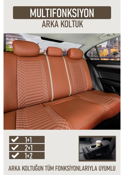 Mitsubishi Colt Deri Oto Koltuk Kılıfı Ön Arka Set Exclusıve Serisi Tarçın Scr fiyatları