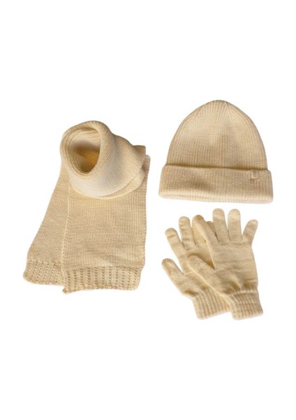 Kitti 4-8 Yaş Unisex Çocuk Atkı Bere Eldiven 3'lü Takım