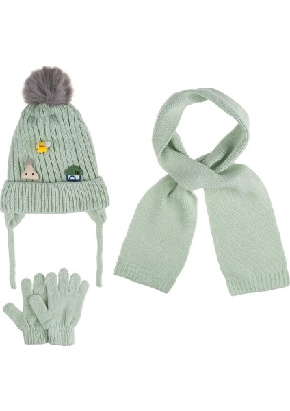 Kitti 1-4 Yaş Kız Bebek & Çocuk Atkı Bere Eldiven 3'lü Takım