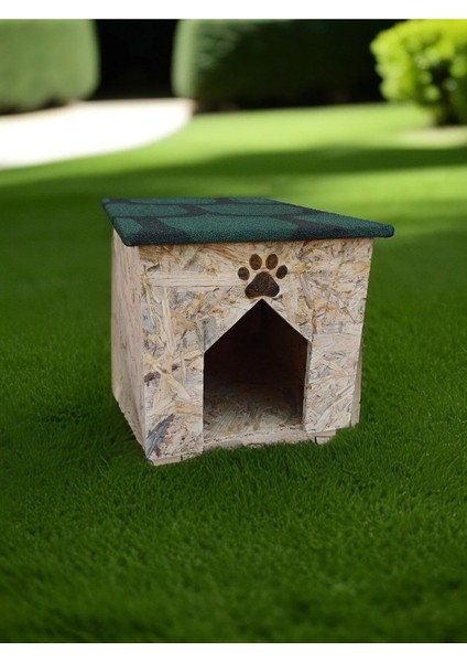 Kedi Evi Kulübesi Ahşap Doğal Üstü Membran Kaplama Yağmur ve Soğuk Hava Geçirmez