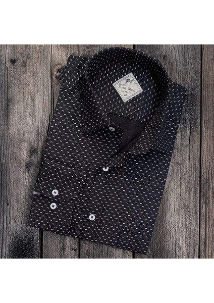 Klasik Geniş Kesim Desenli Uzun Kollu Erkek Gömlek fiyatları