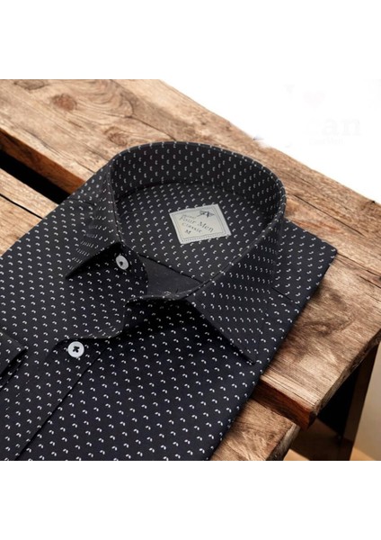 Klasik Geniş Kesim Desenli Uzun Kollu Erkek Gömlek modelleri