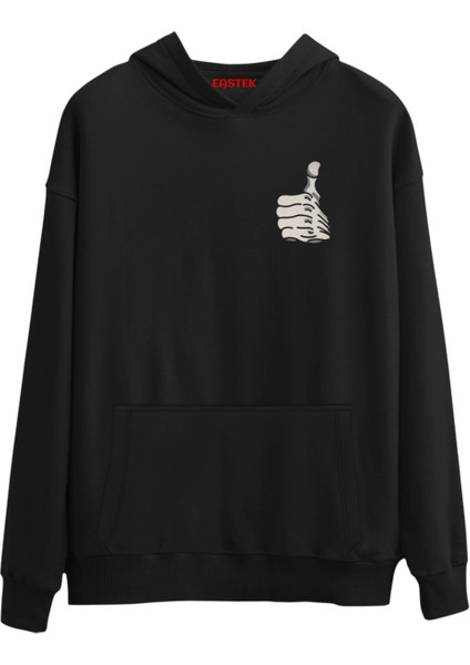 Never Better Skeleton Sırt Baskılı Premium 3 Iplik Şardonlu Kapüşonlu Unisex Hoodie Sweatshirt fiyatları