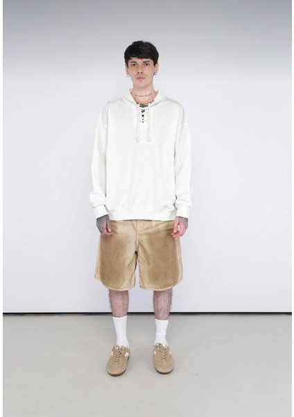 Oversize Bağcıklı Sweatshirt