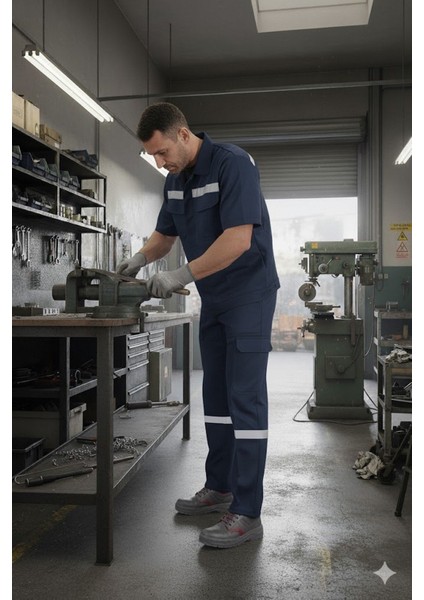 Erkek 7/7 Gabardin Kışlık Kargo Cepli Iş Pantolonu