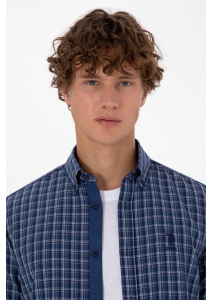 Erkek Koyu Mavi Gömlek Desenli 50316631-VR032 fiyatları