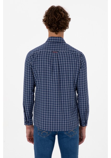 Erkek Koyu Mavi Gömlek Desenli 50316631-VR032 indirimleri
