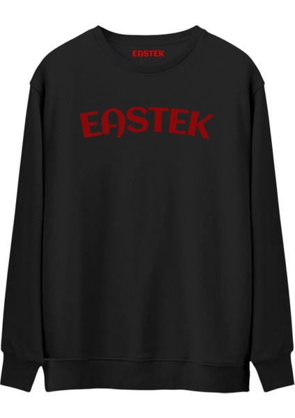 Basic Premium Siyah Sweatshirt Bisiklet Yaka Düz Sweatshirt, Erkek, Kadın, Unisex Sweatshirt
