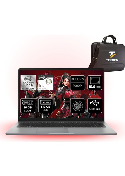 Expertbook P1 P1503 I7 13700H 16GB Ddr5 512GB SSD 15.6 W11H +Tekdençanta Hediyeli