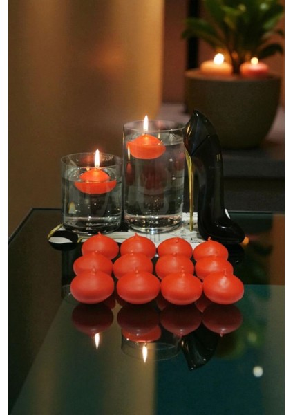 Iv Candles 12 Li Kırmızı Suda Yüzen Mum modelleri