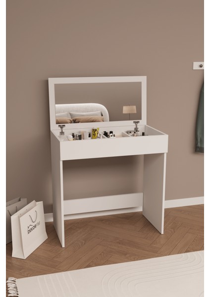 DF02114 Kapaklı Aynalı Bölmeli Makyaj Masası fiyatları