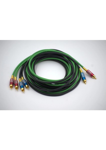 Bakır Amfi Rca Kablosu - 2 Giriş 4 Çıkış Anfi Rca Kablosu - 2 Metre - El Yapımı Tam Bakır - 2 Metre