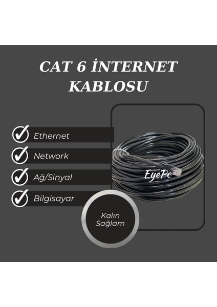 85 Metre Cat6 85M RJ45 Internet Kablosu – Ev, Ofis ve Güvenlik Sistemleri Için Güçlü Kablo fiyatları