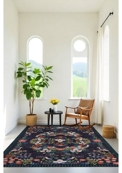 Her Adımda Bir Çiçek Her Desende Bir Kuş Sanatsal Kaymaz Taban Halı fiyatları