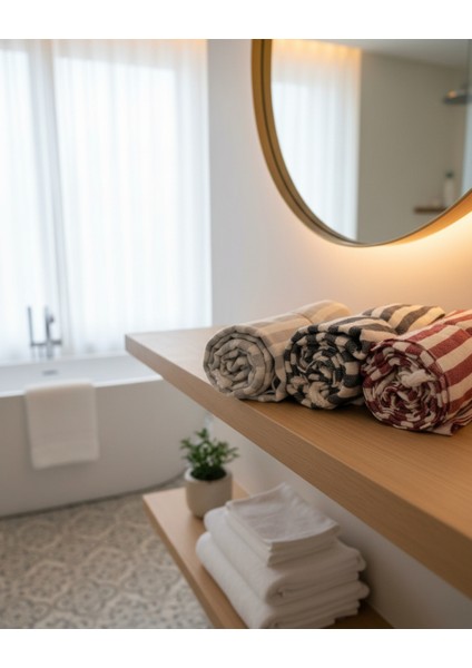 %100 Pamuk Çizgili Peştemal 90X180 cm – Plaj ve Hamam Havlusu