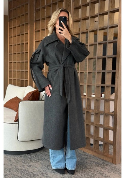 Antrasit Kolları Cep Detaylı Premium Kaban - 408033 fiyatları