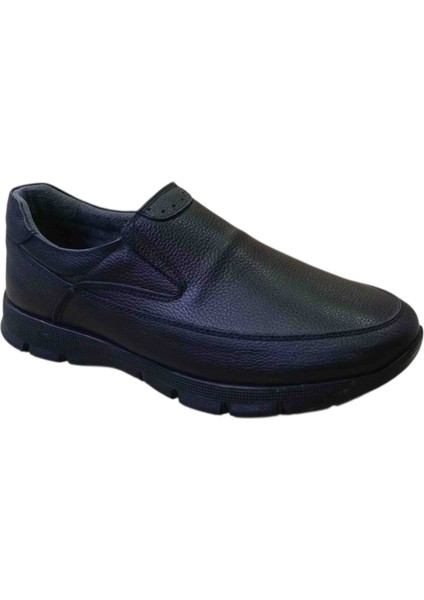 Erkek Siyah Ortopedik Topuk Masajlı Hakiki Deri Kışlık Ayakkabı