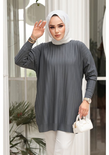 Füme Tesettür Triko Kazak Tunik 17210FU fiyatları