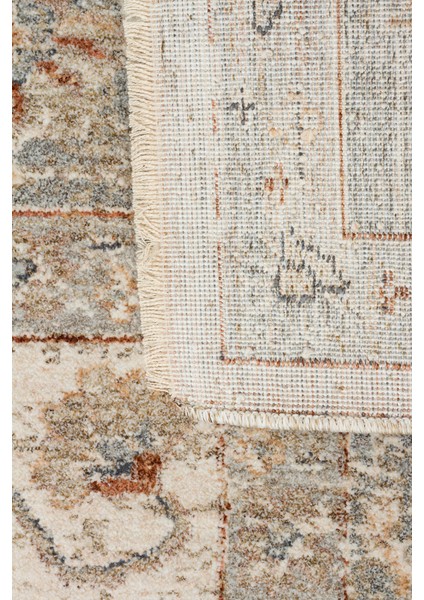 Efes 04 Krem Gri XW - Geleneksel Uşak Desenlerine Sahip Özel Yumuşak Tuşeli Makine Halısı fiyatları