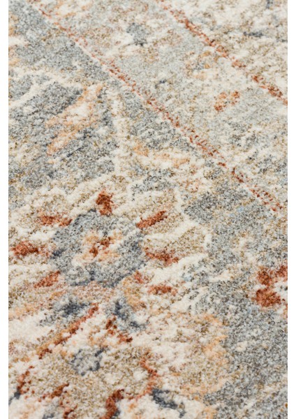 Efes 04 Krem Gri XW - Geleneksel Uşak Desenlerine Sahip Özel Yumuşak Tuşeli Makine Halısı fırsatları