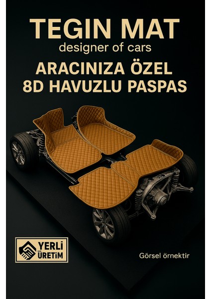Renault Austral 8d Araca Özel Havuzlu Suni Deri Paspas Taba (Tam Kaplama, 11 Mm, Kokusuz)