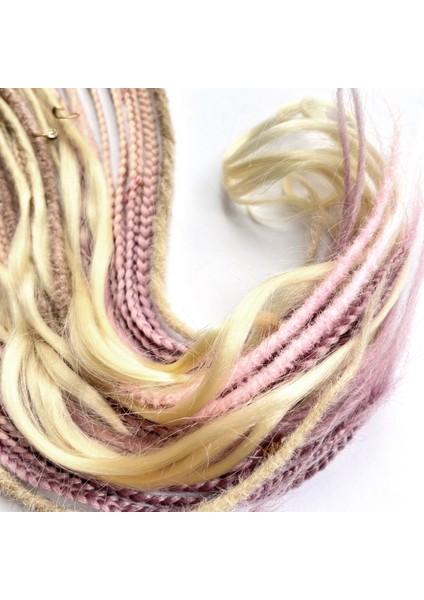 , Helen El Yapımı 30LU Platin, Pembe ve Bal Köpüğü Ombreli Sentetik Saçlı Afro Toka modelleri