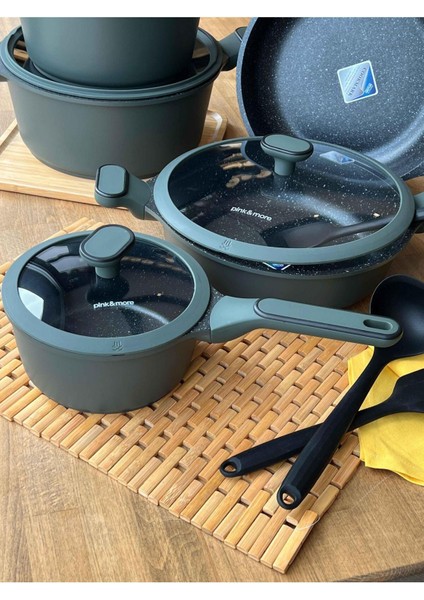 Maya Döküm Tencere Seti Haki Yeşil 9 Parça fiyatları