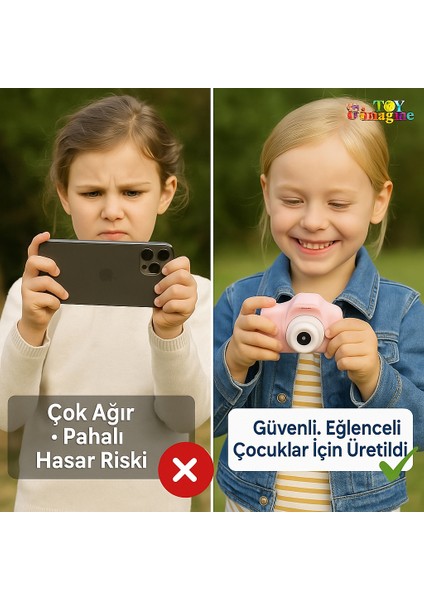 Çocuk Fotoğraf Makinesi – Hd Ekranlı, Şarjlı, Hediye Kablo ve Askı Dahil Hediye Setli modelleri