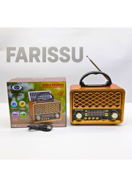 Everton RT-735 Retro Tasarım Güneş Enerjili Bluetooth Usb/tf Mp3 Fm/am/sw Radyo fırsatları