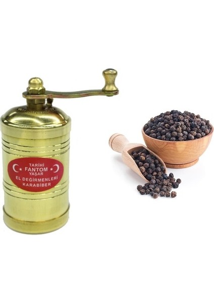 Tarihi Fantom Pirinç Karabiber Değirmeni & Öğütücü 8cm