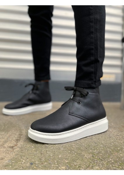 STABLE Bağcıklı Ortopedik Taban Cilt Erkek Spor Bot CBT - Siyah indirimleri
