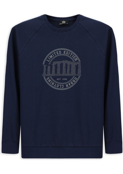 Bisiklet Yaka Regular Fit Baskılı Pamuk Sweatshirt