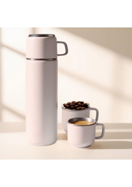 Paslanmaz Çelik 3 Bardaklı Matara SETİ-500 ml fiyatları