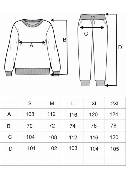 Sıfır Yaka Kalın Kışlık Oversize Kadın Eşofman Takımı