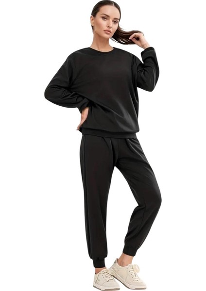 Sıfır Yaka Kalın Kışlık Oversize Kadın Eşofman Takımı modelleri