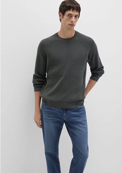 Bisiklet Yaka Yeşil Kazak 0710307-71598 fırsatları